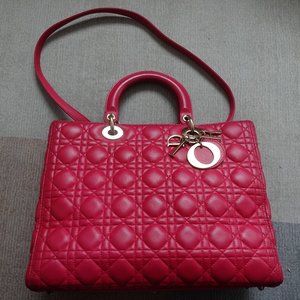Dior Cannage Lady Dior Large Lambskin